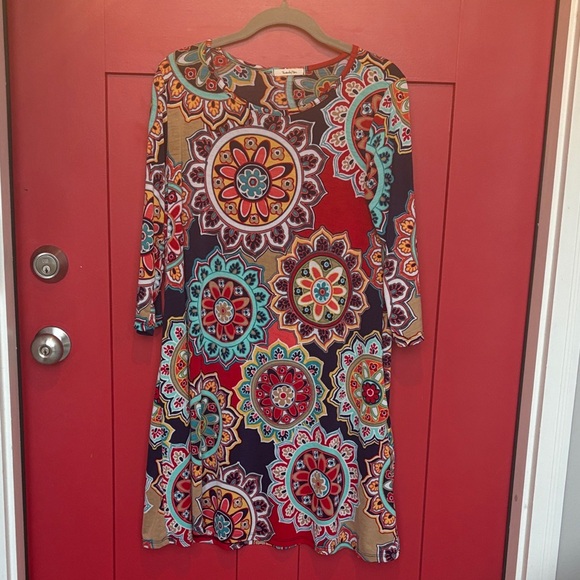 Twenty Ten Dresses & Skirts - Twenty Ten Multicolor Bohemian Patterned Dress‎ Size Large